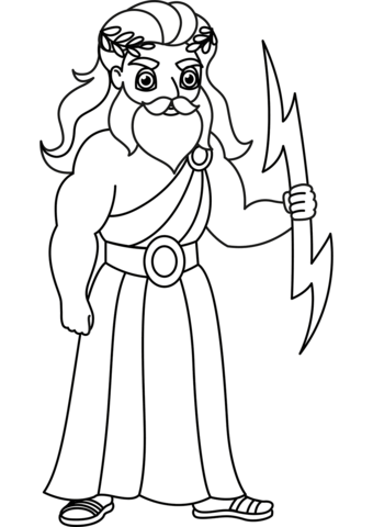 Cartoon Zeus Coloring Page